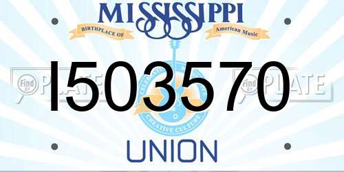 I503570 Mississippi License Plate