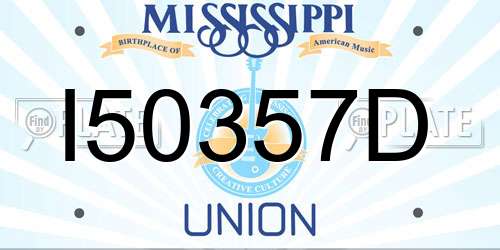 I50357D Mississippi License Plate