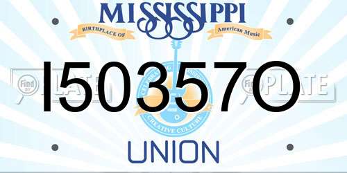 I50357O Mississippi License Plate