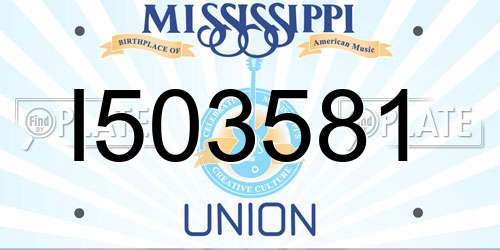 I503581 Mississippi License Plate
