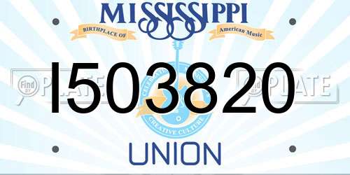 I503820 Mississippi License Plate