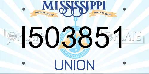 I503851 Mississippi License Plate