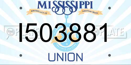 I503881 Mississippi License Plate
