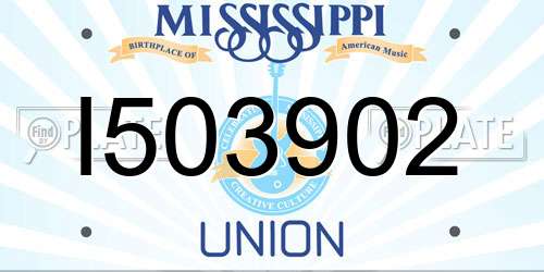 I503902 Mississippi License Plate