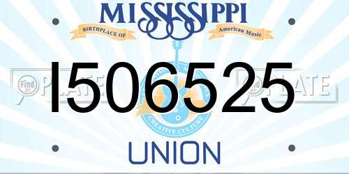 I506525 Mississippi License Plate