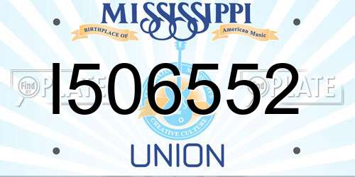 I506552 Mississippi License Plate
