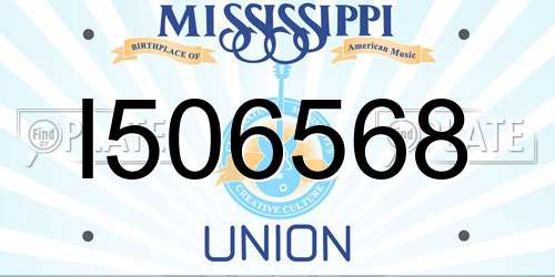 I506568 Mississippi License Plate