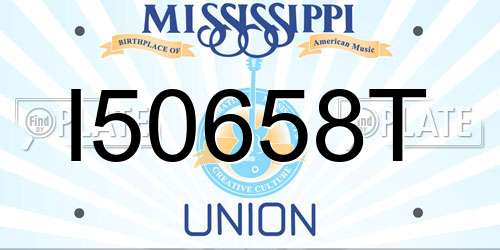 I50658T Mississippi License Plate