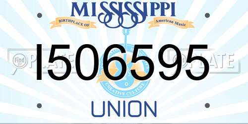 I506595 Mississippi License Plate