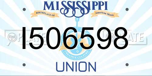 I506598 Mississippi License Plate