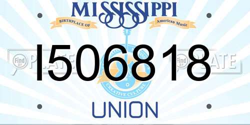 I506818 Mississippi License Plate