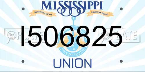 I506825 Mississippi License Plate