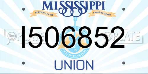 I506852 Mississippi License Plate
