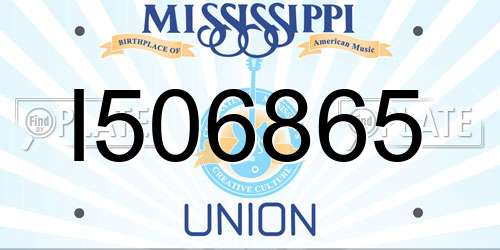 I506865 Mississippi License Plate
