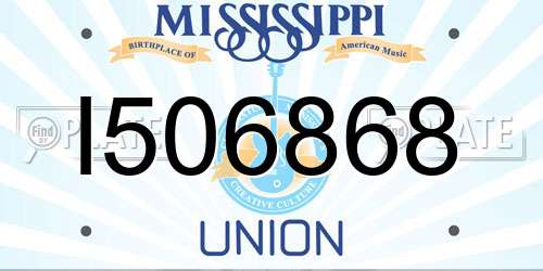 I506868 Mississippi License Plate