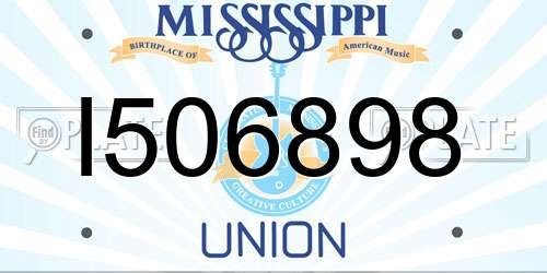 I506898 Mississippi License Plate