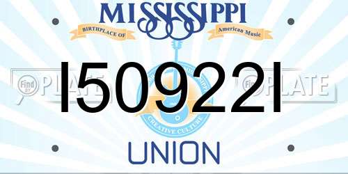 I50922I Mississippi License Plate