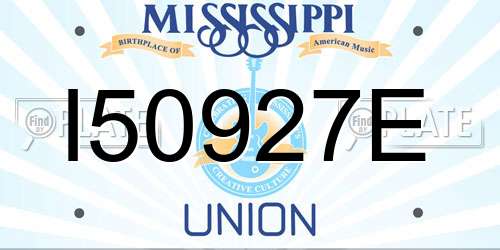 I50927E Mississippi License Plate