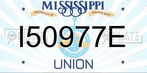 I50977E Mississippi License Plate