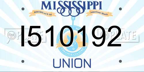 I510192 Mississippi License Plate