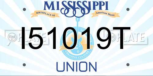 I51019T Mississippi License Plate