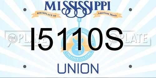I5110S Mississippi License Plate
