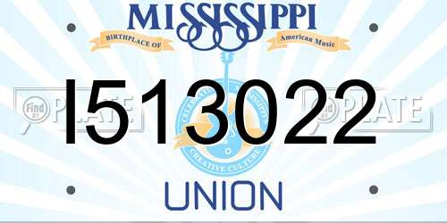 I513022 Mississippi License Plate