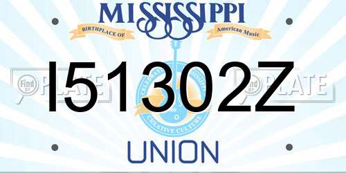 I51302Z Mississippi License Plate