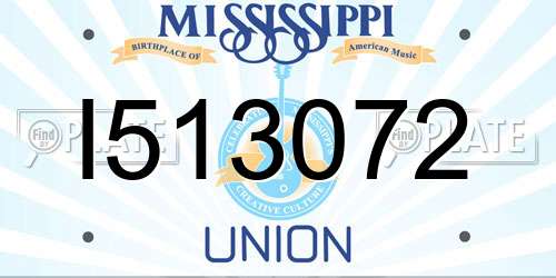 I513072 Mississippi License Plate