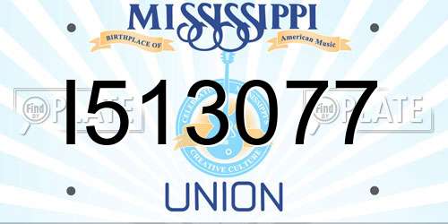 I513077 Mississippi License Plate