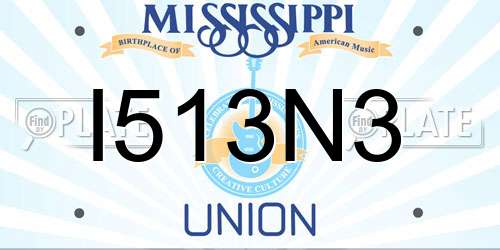 I513N3 Mississippi License Plate