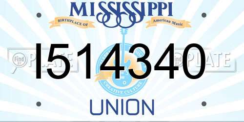 I514340 Mississippi License Plate