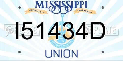 I51434D Mississippi License Plate