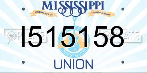 I515158 Mississippi License Plate