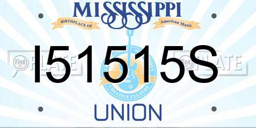 I51515S Mississippi License Plate