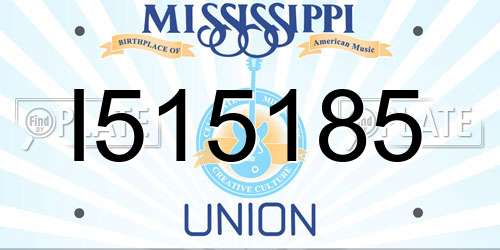 I515185 Mississippi License Plate