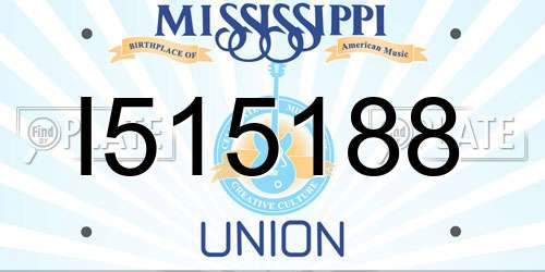 I515188 Mississippi License Plate