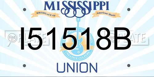 I51518B Mississippi License Plate