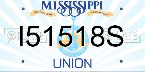 I51518S Mississippi License Plate