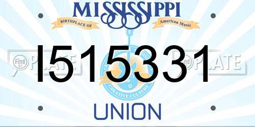 I515331 Mississippi License Plate