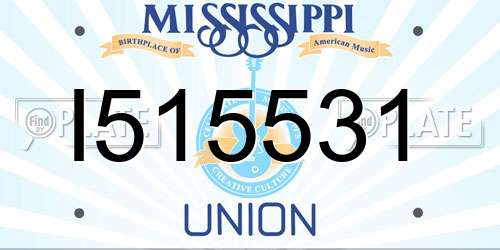 I515531 Mississippi License Plate