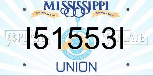 I51553I Mississippi License Plate