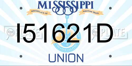 I51621D Mississippi License Plate