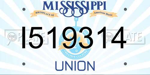 I519314 Mississippi License Plate