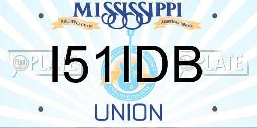 I51IDB Mississippi License Plate
