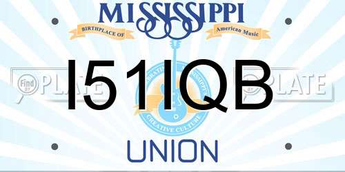 I51IQB Mississippi License Plate