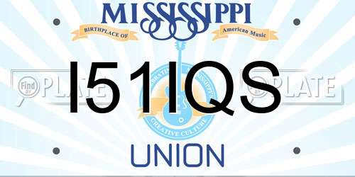 I51IQS Mississippi License Plate