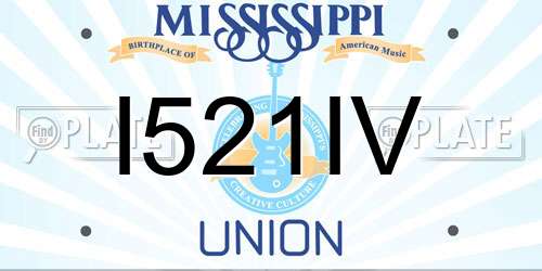 I521IV Mississippi License Plate