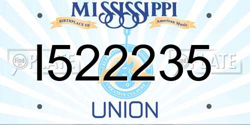 I522235 Mississippi License Plate