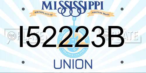 I52223B Mississippi License Plate